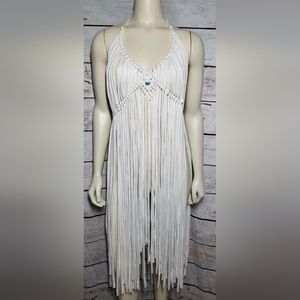 White macrame dress, beach dress, festival dress, Bohemian dress